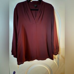 Theory Helona Silk Burgundy blouse Size L